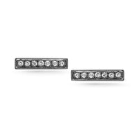14K White Gold Sylvie Rose Black Rhodium Diamond Bar Earrings