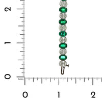 Platinum Oval Emerald and Diamond Bracelet, Platinum, Long's Jewelers