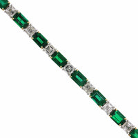 18K Yellow Gold and Platinum Emerald and Diamond Bracelet, 18k yellow gold and platinum Long's Jewelry