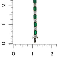 18K Yellow Gold and Platinum Emerald and Diamond Bracelet, 18k yellow gold and platinum Long's Jewelry