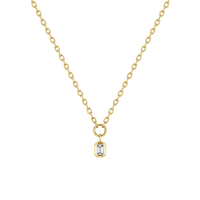 14K Yellow Gold Bezel Set Emerald Cut Diamond Pendant, 14k yellow gold, Long's Jewelers