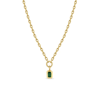 Zoe Chicco 14K Yellow Gold Emerald Vertical Drop Pendant Necklace