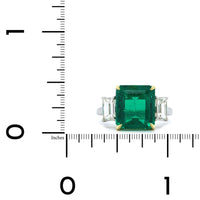 Platinum and 18K Yellow Gold Emerald and Diamond Ring