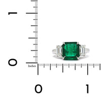 Platinum Emerald Diamond 3 Stone Ring, Platinum, Long's Jewelers