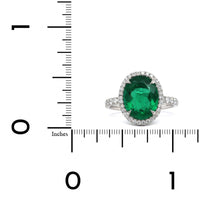 Platinum Oval Emerald Diamond Halo Ring, Platinum, Long's Jewelers