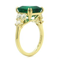 18K Yellow Gold Emerald Diamond Ring, 18k yellow gold, Long's Jewelers