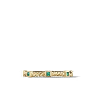 Cable Collectibles® Stack Ring in 18K Yellow Gold with Emeralds