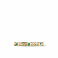 Cable Collectibles® Stack Ring in 18K Yellow Gold with Emeralds