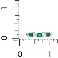 Platinum Emerald and Diamond Band
