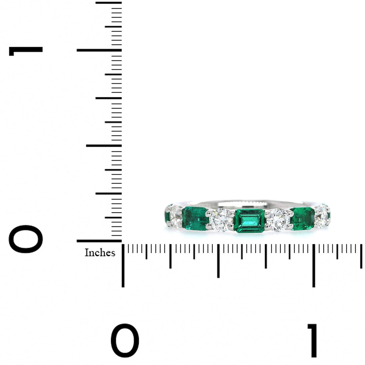 Platinum Emerald and Diamond Band