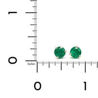 14K Yellow Gold Emerald Stud Earrings