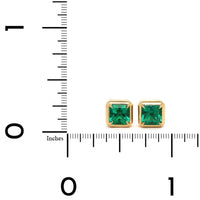 18K Yellow Gold Emerald Stud Earrings, 18k yellow gold Long's Jewelry