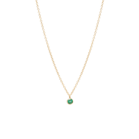 14K Yellow Bezel Set Emerald Pendant, 14k yellow gold, Long's Jewelers