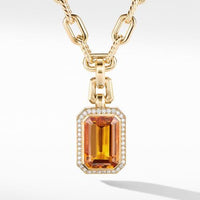 Novella Pendant in 18K Yellow Gold with Madeira Citrine and Diamonds