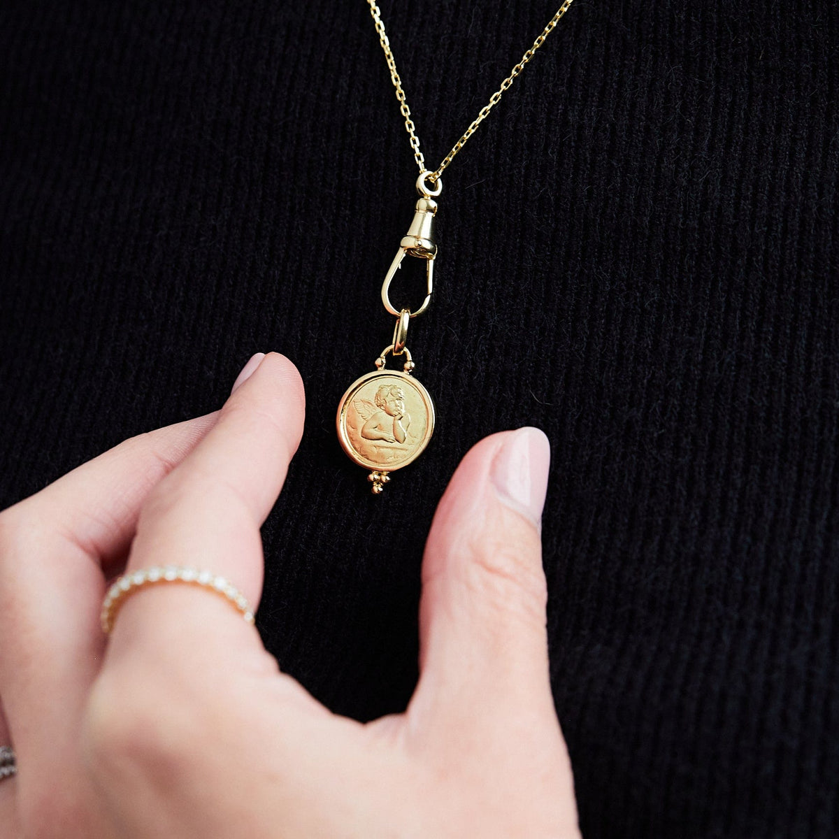 Temple St. Clair 18K Yellow Gold Angel Pendant