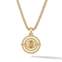 Evil Eye Mobile Amulet 18K Yellow Gold with Pavé Emeralds and Diamonds, 20.5mm