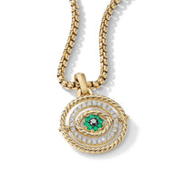 Evil Eye Mobile Amulet 18K Yellow Gold with Pavé Emeralds and Diamonds, 20.5mm