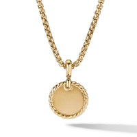 DY Elements Disc Pendant in 18K Yellow Gold with Pavé Diamonds