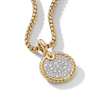 DY Elements Disc Pendant in 18K Yellow Gold with Pavé Diamonds