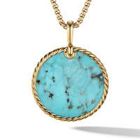 DY Elements Disc Pendant in 18K Yellow Gold with Turquoise