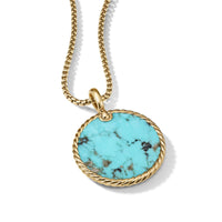 DY Elements Disc Pendant in 18K Yellow Gold with Turquoise