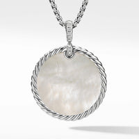 DY Elements® Reversible Disc Pendant with Black Onyx and Mother of Pearl and Pavé Diamonds