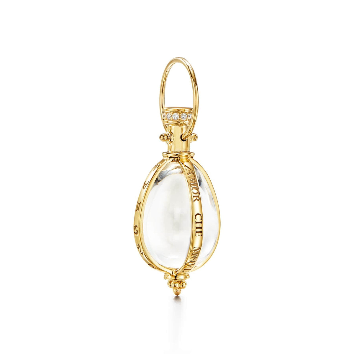 18K Yellow Gold Rock Crystal Enhancer