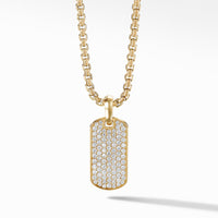 Pavé Diamonds Tag in 18K Yellow Gold