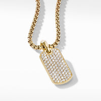 Pavé Diamonds Tag in 18K Yellow Gold