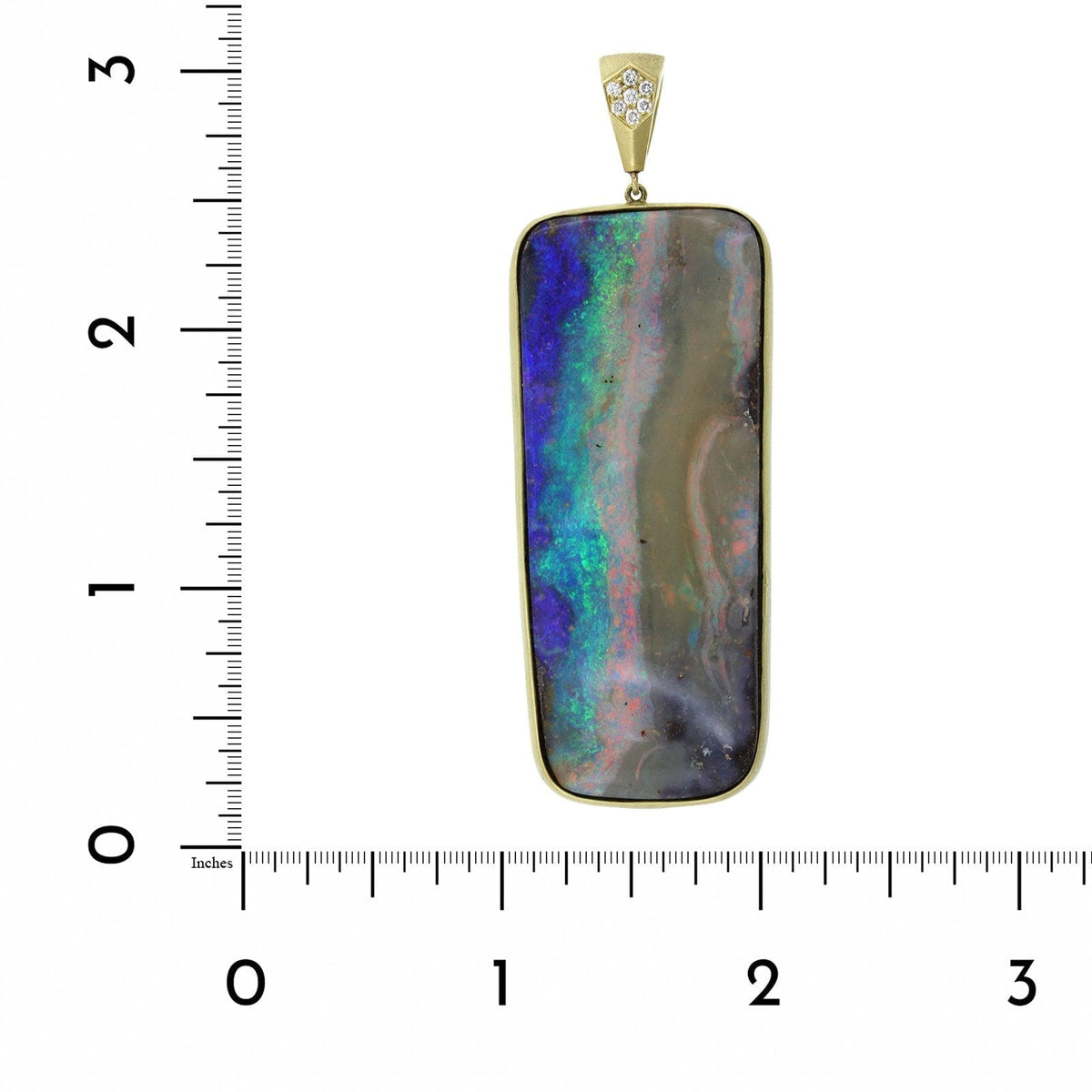 Suzy Landa 18K Yellow Gold Opal and Diamond Pendant