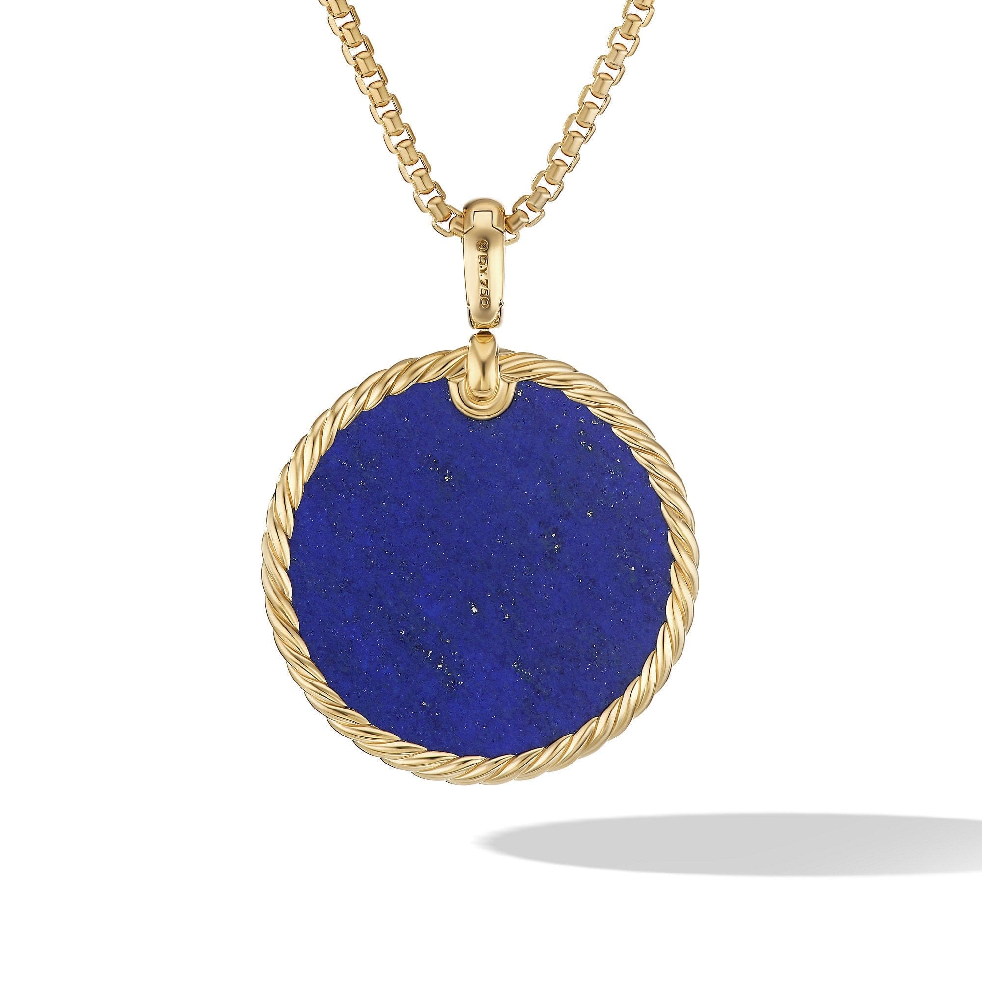 DY Elements® Disc Pendant in 18K Yellow Gold with Lapis, Long's Jewelers