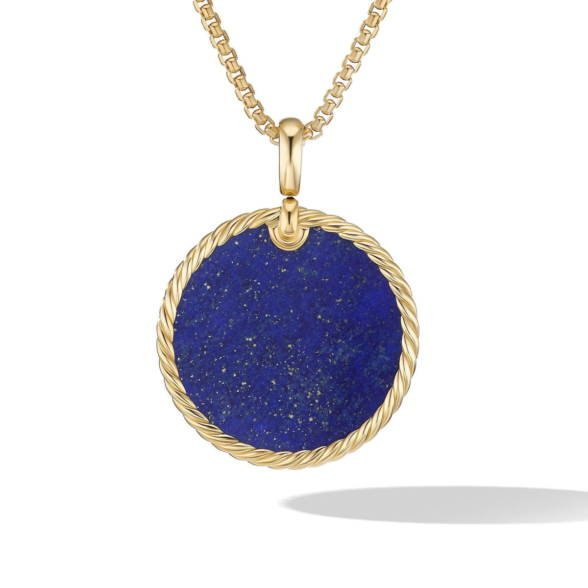 DY Elements® Disc Pendant in 18K Yellow Gold with Lapis, Long's Jewelers