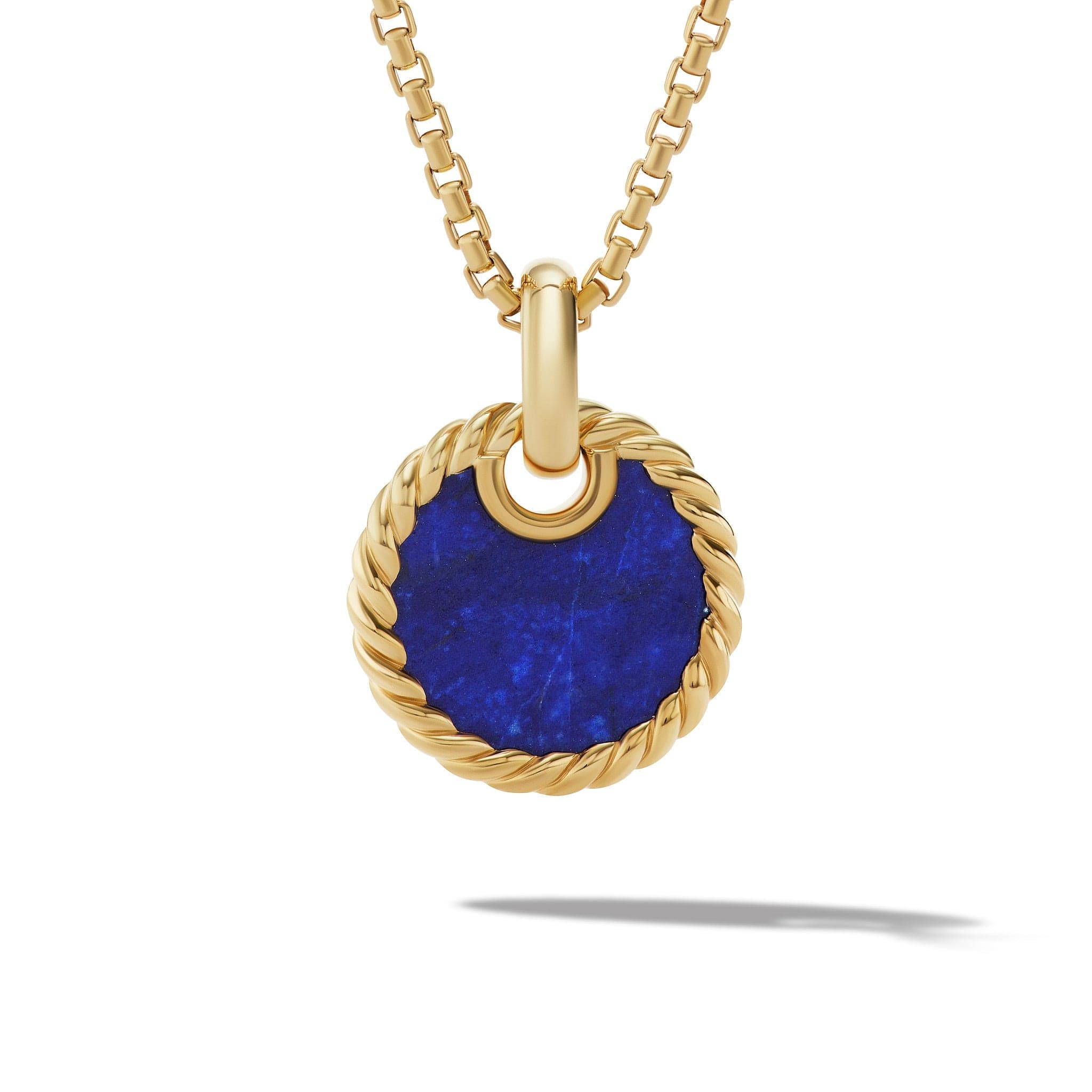 DY Elements® Disc Pendant in 18K Yellow Gold with Malachite, Long's Jewelers
