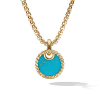 DY Elements® Disc Pendant in 18K Yellow Gold with Turquoise