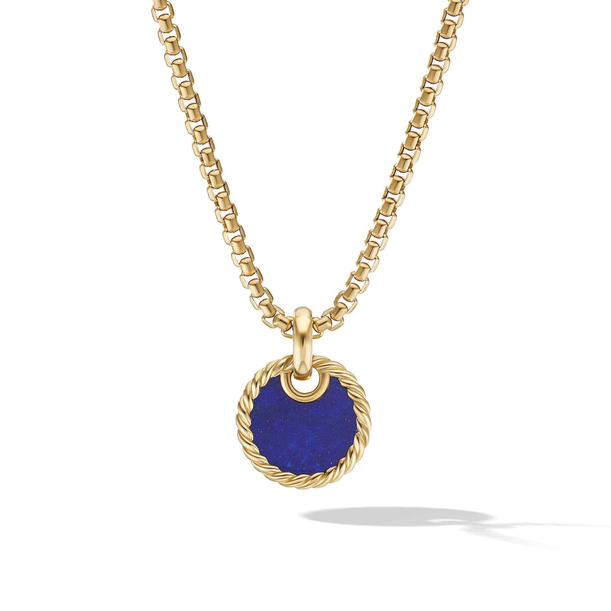 DY Elements® Disc Pendant in 18K Yellow Gold with Lapis, Long's Jewelers