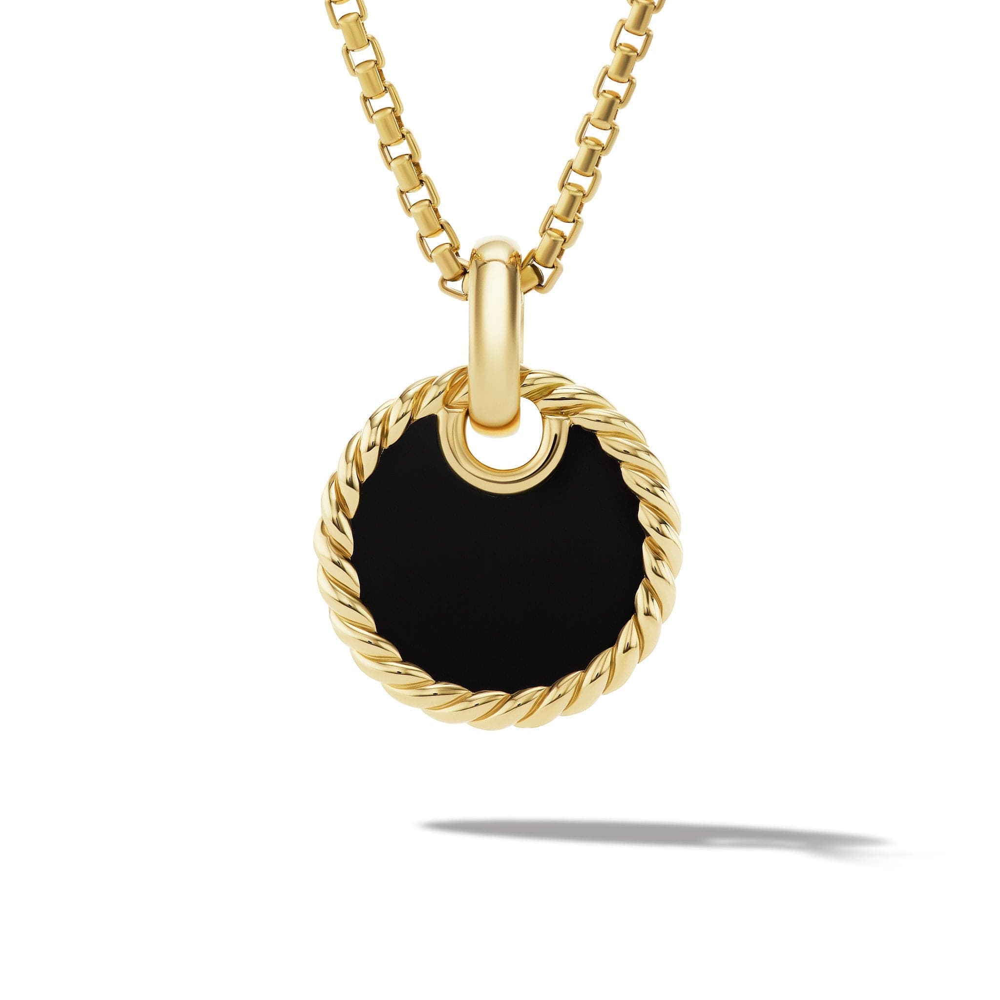 DY Elements® Disc Pendant in 18K Yellow Gold with Black Onyx Reversible to Mother of Pearl, Long's Jewelers