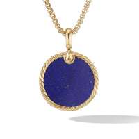 DY Elements® Disc Pendant in 18K Yellow Gold with Lapis, Long's Jewelers