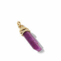 Wrapped Ruby Crystal Amulet with 18K Yellow Gold and Pavé Diamonds