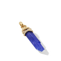 Wrapped Tanzanite Crystal Amulet with 18K Yellow Gold and Pavé Diamonds