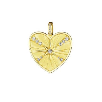 Penny Preville 18K Yellow Gold Diamond Heart Medallion