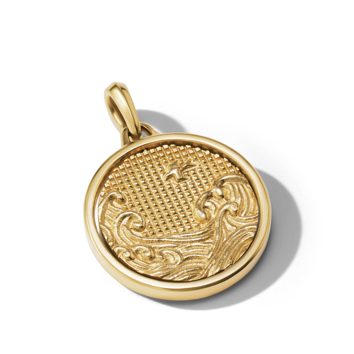 Water and Fire Duality Amulet in 18K Yellow Gold