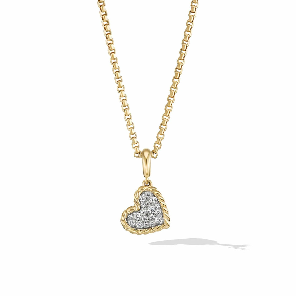 DY Elements® Heart Pendant in 18K Yellow Gold with Pavé Diamonds