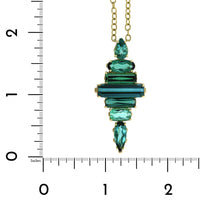 Suzy Landa 18K Yellow Gold Green Blue Tourmaline Totem Pendant