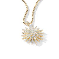 Starburst Pendant in 18K Yellow Gold with Full Pavé Diamonds