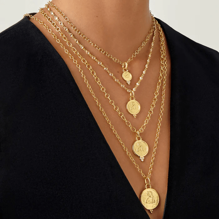 18K Yellow Gold Angel Diamond Pendant, Long's Jewelers