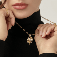 18K Yellow Gold Mini Orbit Moonstone Pendant, Long's Jewelers