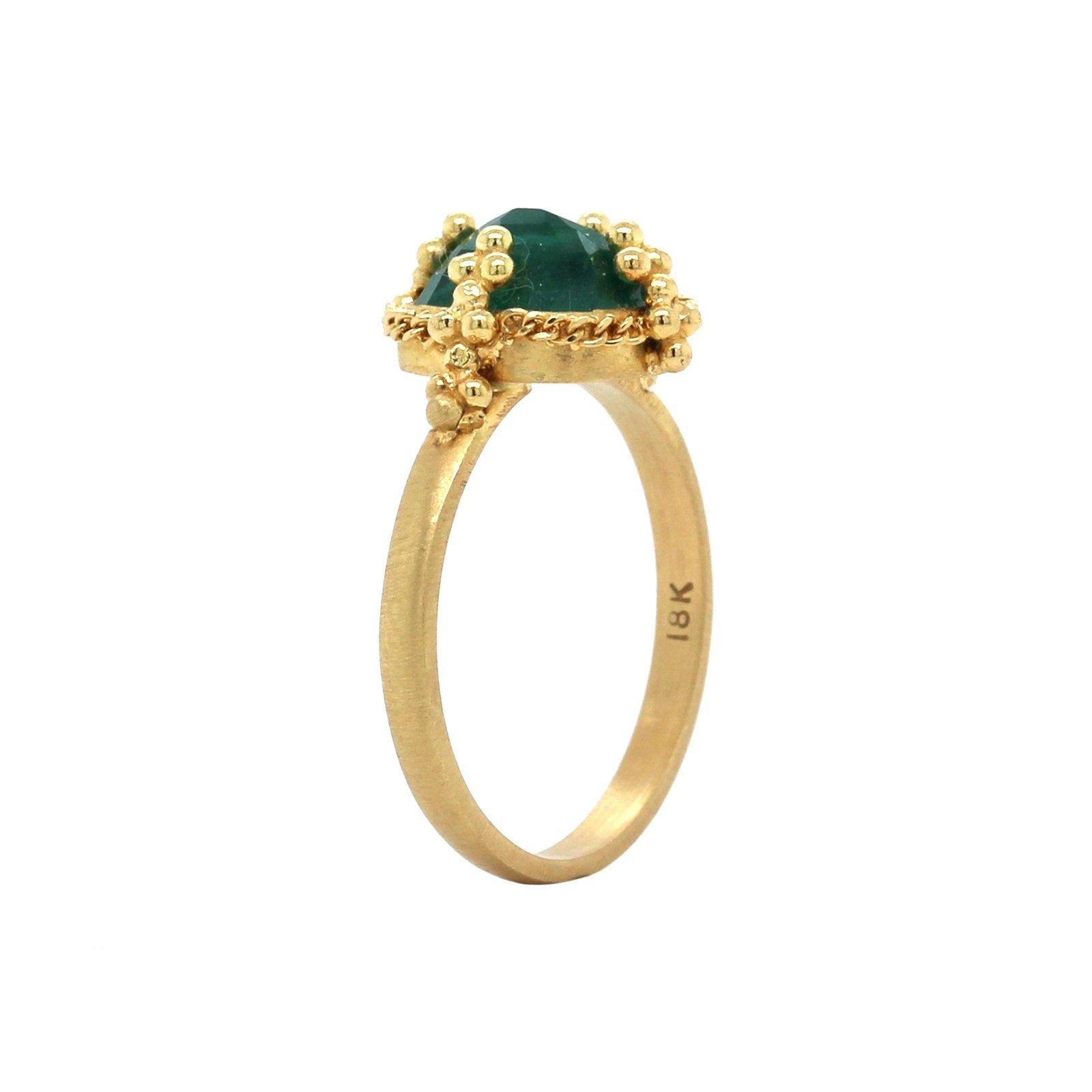 Amali 18K Yellow Gold Cushion Emerald Ring