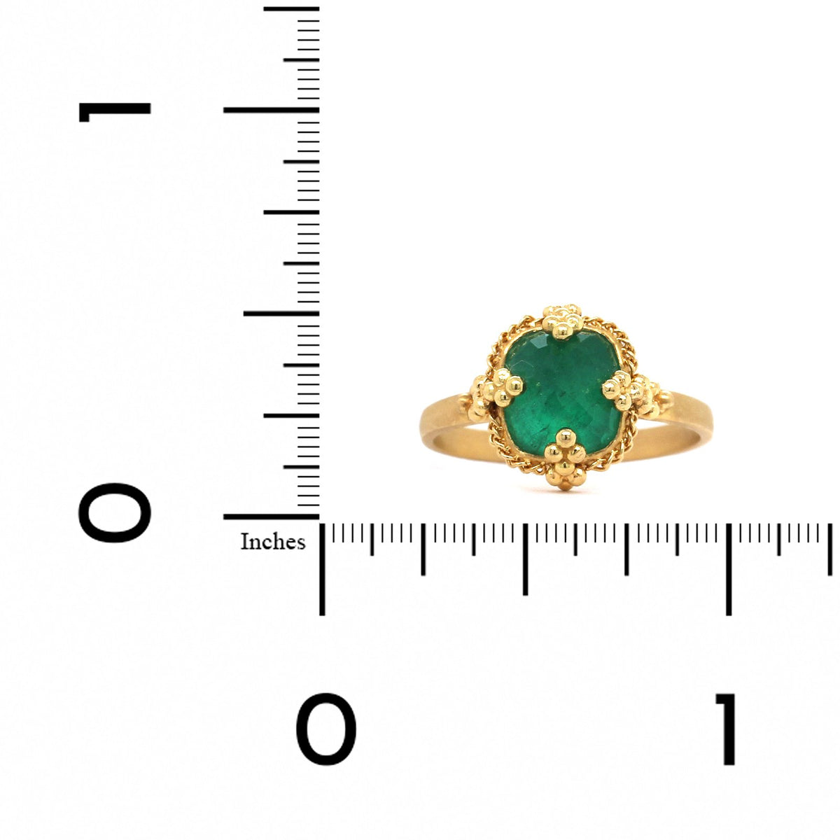 Amali 18K Yellow Gold Cushion Emerald Ring
