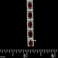 14K Two-Tone Gold Estate Ruby and Diamond Bracelet