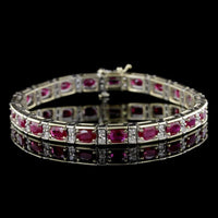 14K Two-tone Gold Ruby and Diamond Bracelet